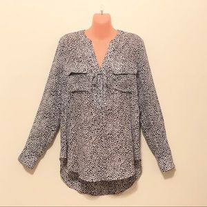 a.n.a. Black & White Cheetah Print Blouse